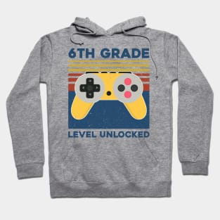 Kids 6th Grade Level Unlocked Back To School Video Gamer Hoodie